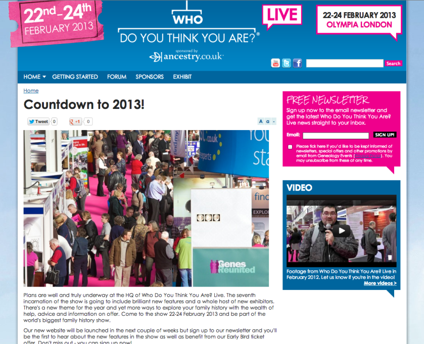Who Do You Think You Are? Live website screenshot