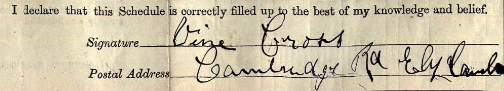 Vine Cross signature 1911