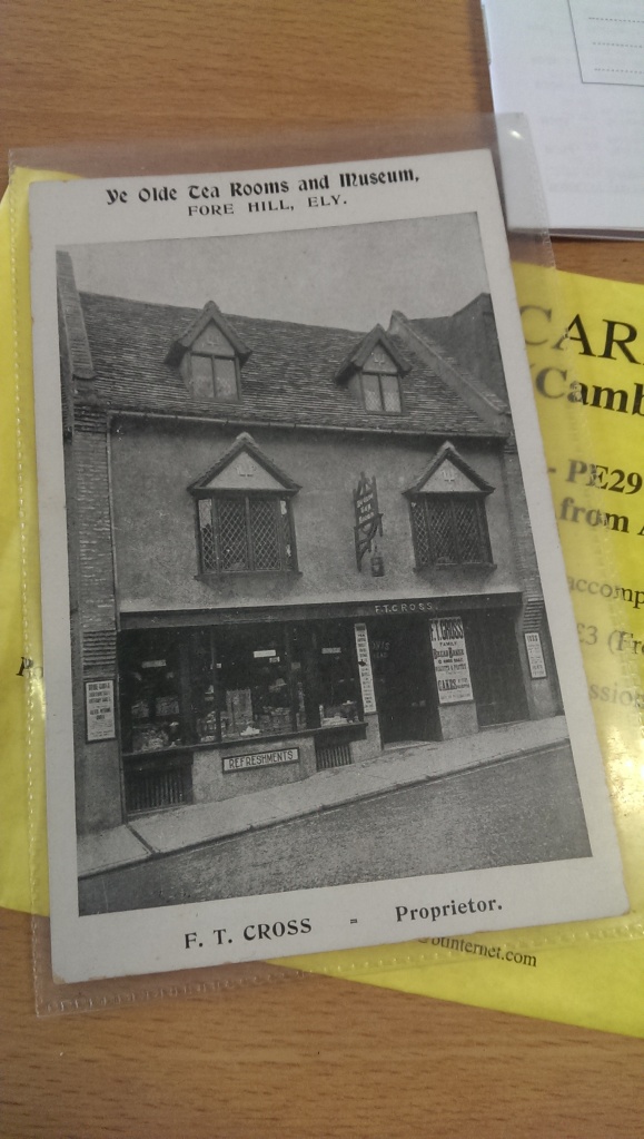 A postcard advertising the Cross' bakery on Forehill, Ely