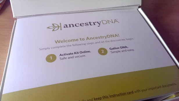 Inside an AncestryDNA test box