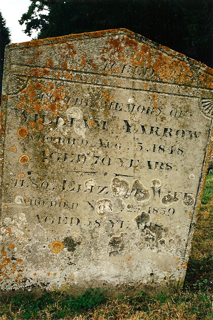 The headstone of William and Elizabeth Yarrow at Stretham.