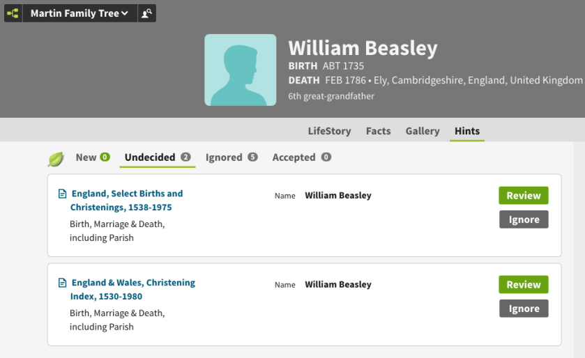 William Beasley baptism matches!